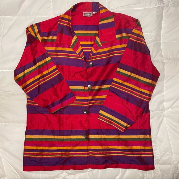 Chico's Multicolor Silk Jacket - Picture 2 of 8